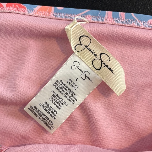 Jessica Simpson Pink and Blue Floral Bikini - Picture 5 of 6